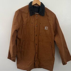 Carhartt Men's Tan Field blanket lined Jacket with Sherpa Collar